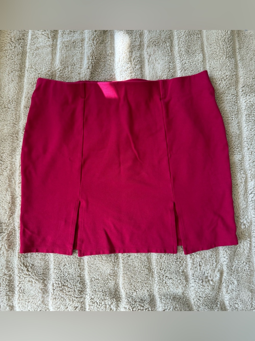 Forever 21 Hot Pink Double-Slit Mini Skirt